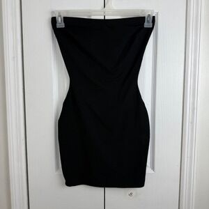 SPANX Assets Red Hot Label Black‎ Strapless Bodycon Dress Shaper Size 12 14